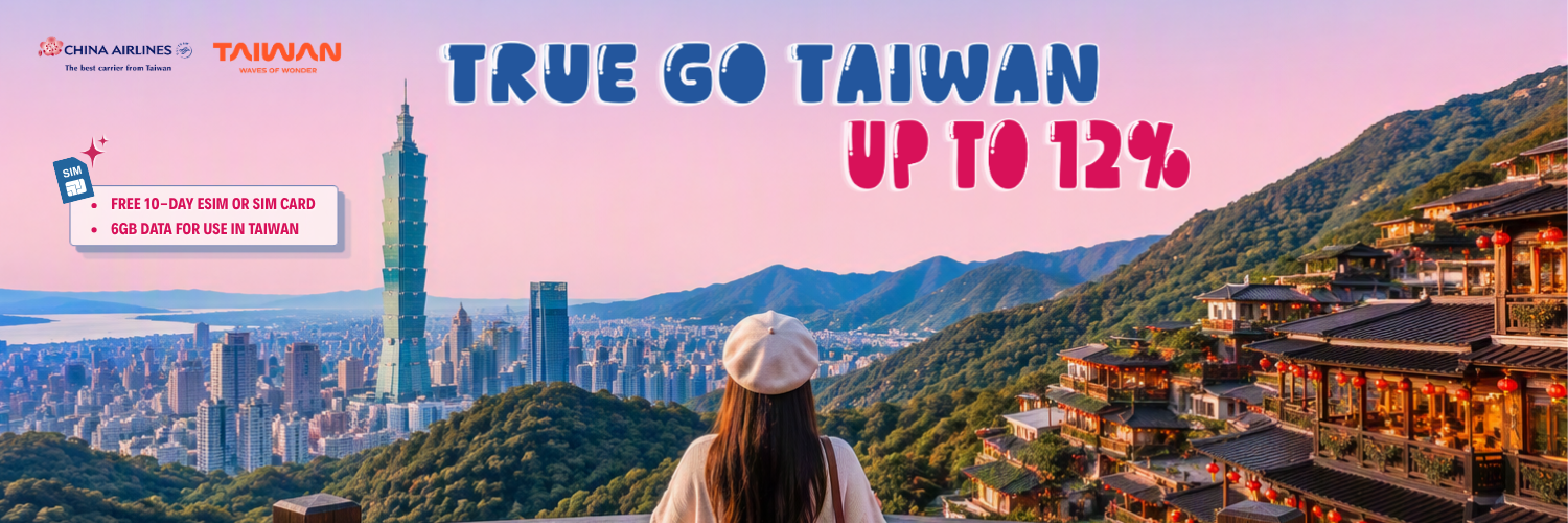 True Go Taiwan รับส่วนลด 12% !