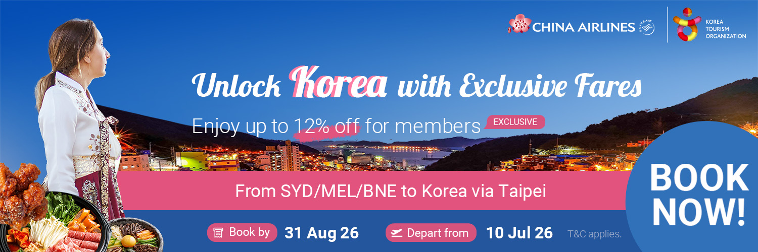 Unlock Korea，Fly to Busan and Incheon with China Airlines