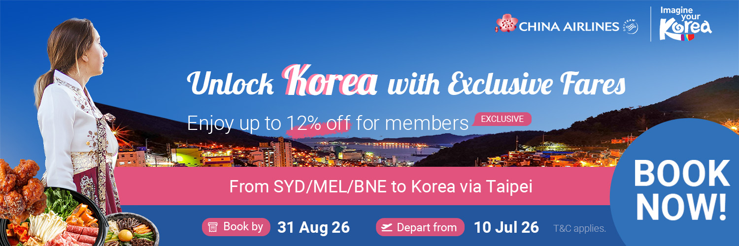 Unlock Korea，Fly to Busan and Incheon with China Airlines